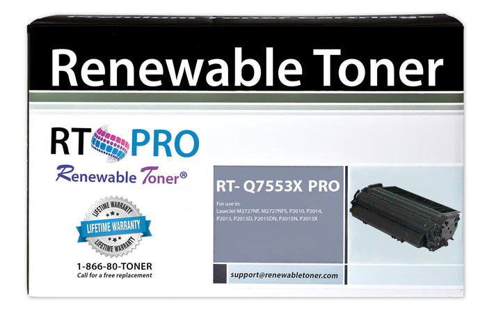 RT PRO Compatible HP 53X Q7553X Toner Cartridge, High Yield