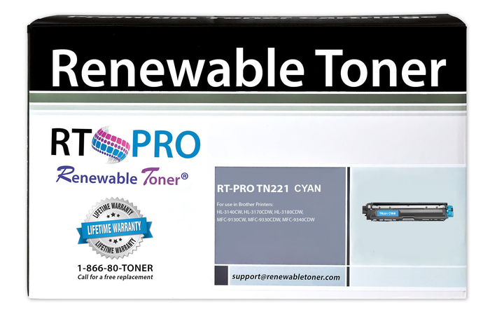 RT PRO Compatible Toner Cartridge Replacement for Brother TN221 TN-221C (Cyan)