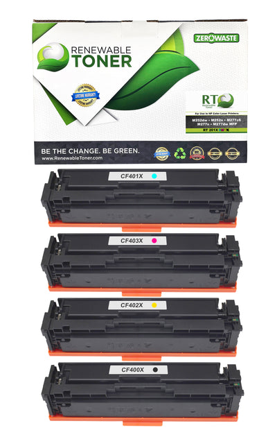 RT 201X CF401X CF402X CF403X CF400X Toner Set (CMYK, 4-Pack)