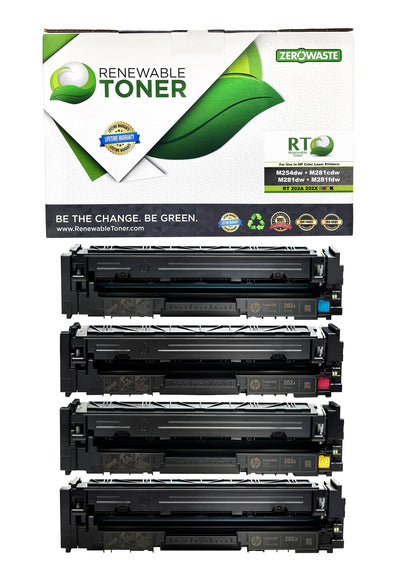 RT 202A Compatible HP 202X Color Toner Set, High Yield (CMYK, 4-Pack)