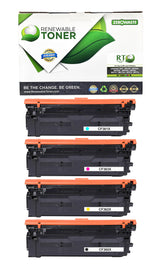 RT 508X CF361X CF363X CF362X CF360X Compatible Toner Color Set (CMYK, 4-Pack )