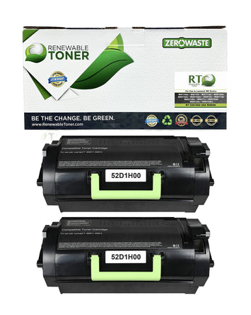 RT Compatible Lexmark 521H 52D1H00 Toner Cartridge (2-Pack) High Yield