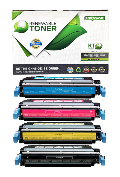 RT 645A Compatible Toner Cartridge Color Set (CMYK, 4-Pack)