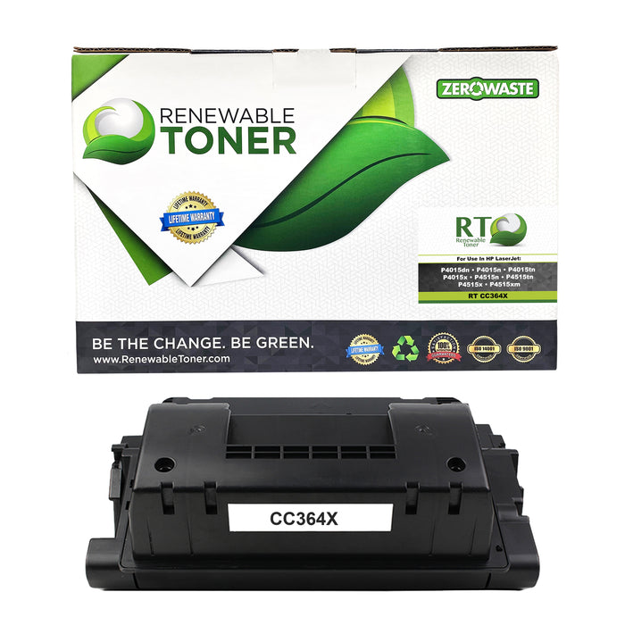 Renewable Toner Compatible High Yield Toner Cartridge Replacement for HP 64X CC364X Laser Printers P4015 P4515n