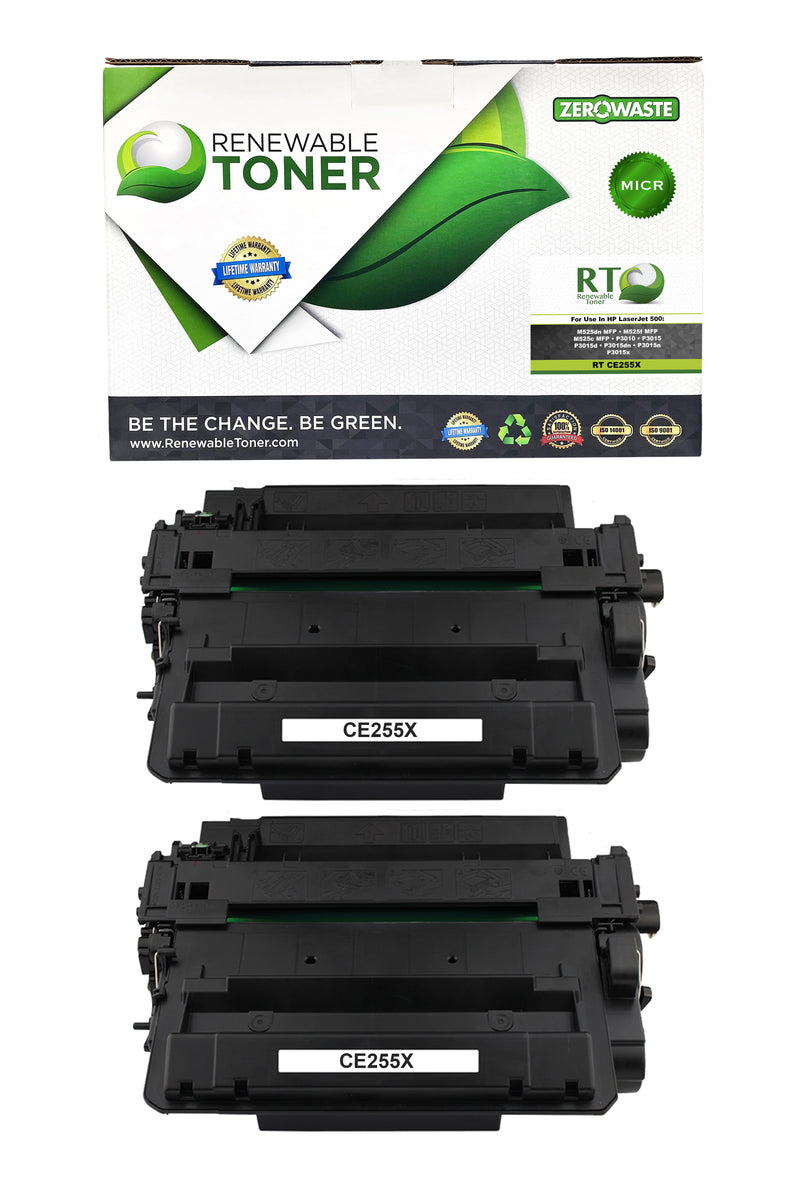 Herre venlig ting Vise dig RT 55X Compatible HP CE255X MICR Toner Cartridge (High Yield, 2-Pack) –  Renewable Toner