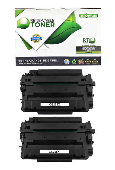 RT 55X CE255X Compatible Toner Cartridge (High Yield, 2-Pack)