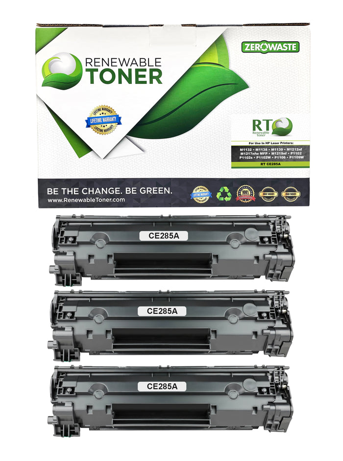 RT 85A CE285A Compatible Toner Cartridge (3-Pack)