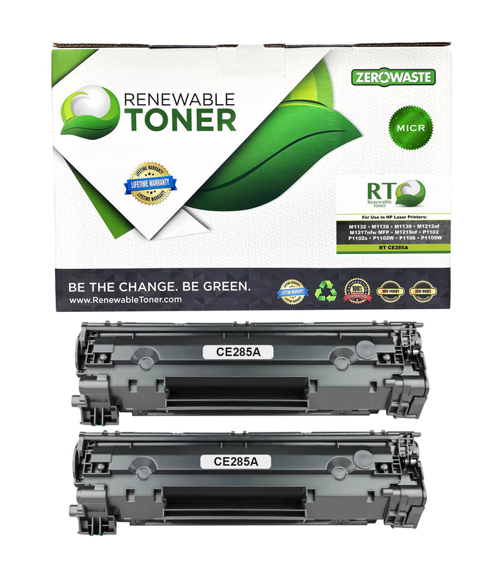 RT 85A MICR Toner Compatible with HP CE285A Check Printing Cartridge (2-Pack)