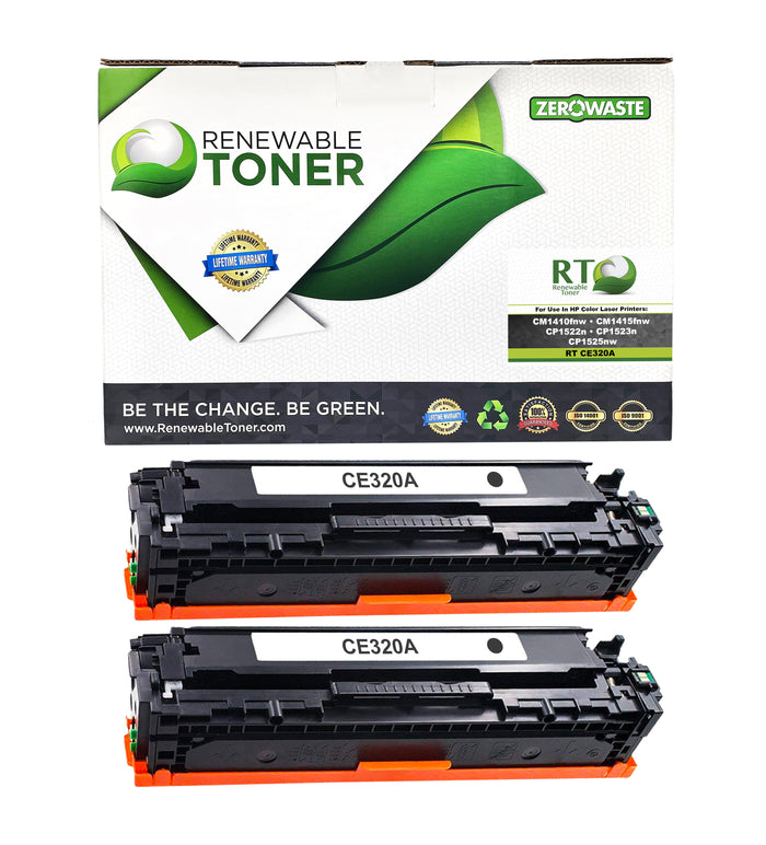 RT 128A Compatible HP CE320A Toner Cartridge (2-Pack)