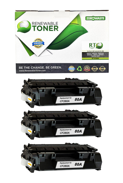 RT 80A CF280A Compatible Toner Cartridge (3-Pack)