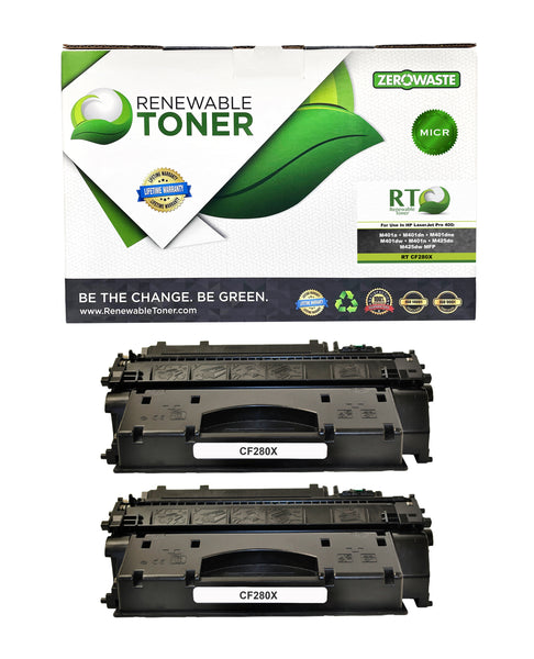 RT 80X CF280X Compatible MICR Toner Cartridge (High Yield, 2-Pack)