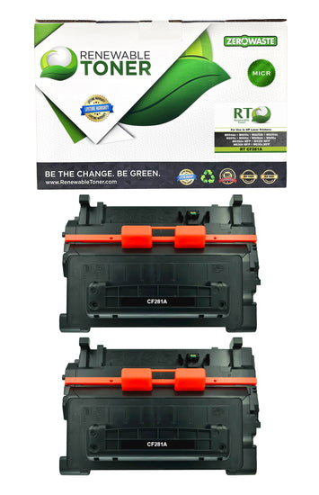 RT 81A MICR Toner Cartridge for HP CF281A Check Printers M604 M605 M606 MFP M630 (2-Pack)