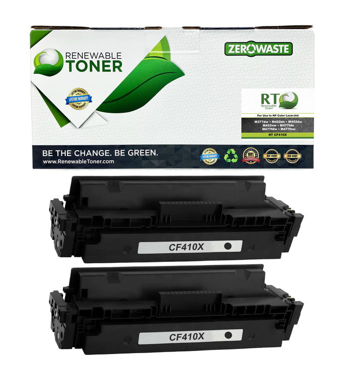 RT 410X CF410X Compatible Toner Cartridge (High Yield, 2-Pack)