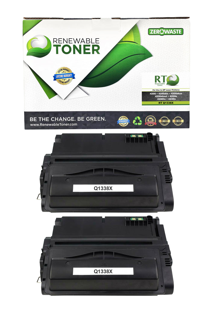 RT 38X Q1338X Compatible Toner Cartridge (High Yield, 2-Pack)