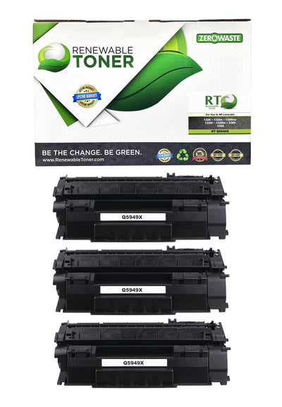 RT 49X Q5949X Compatible Toner Cartridge (High Yield, 3-Pack)