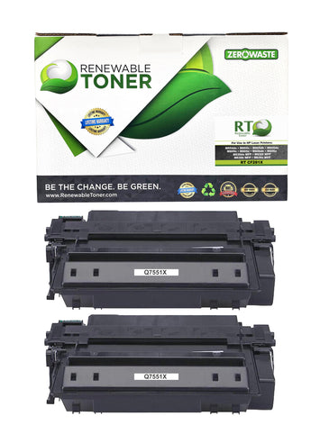 RT 51X Q7551X Compatible Toner Cartridge (High Yield, 2-Pack)