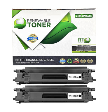 RT Brother TN115 TN115BK Compatible Toner Cartridge (2-pack)