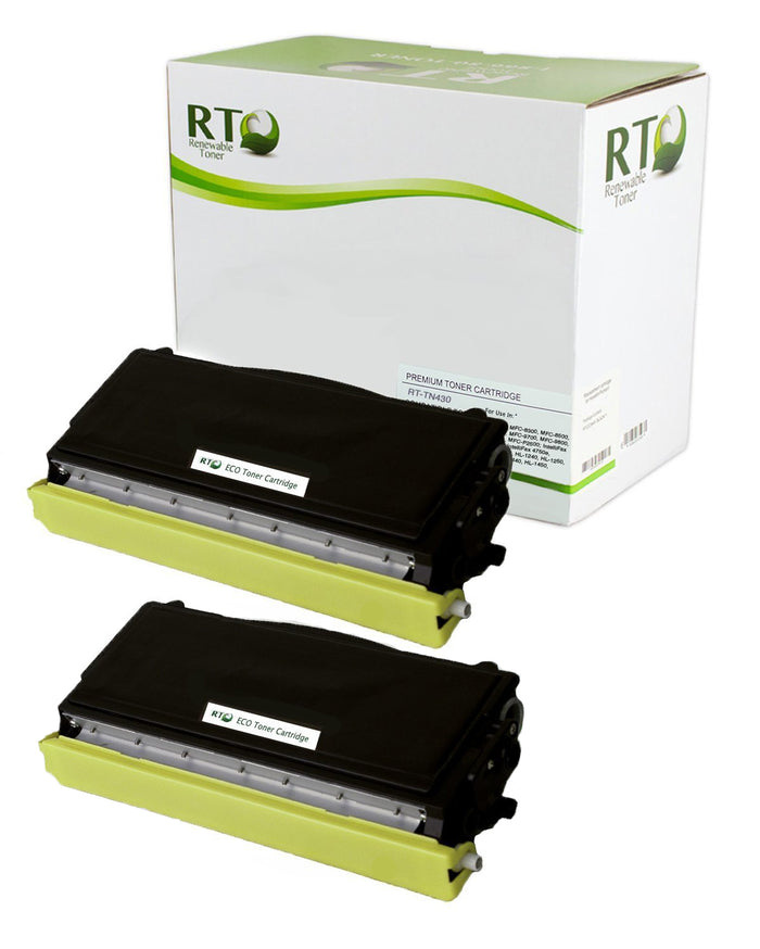 RT Compatible Toner Cartridge Replacement for Brother TN430 TN-430 (Black, 2-Pack)