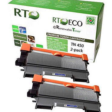RT Compatible Toner Cartridge Replacement for Brother TN450 TN-450 (Black, 2-Pack)