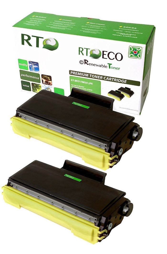 RT Compatible Toner Cartridge Replacement for Brother TN650 TN-650 (Black, 2-Pack)